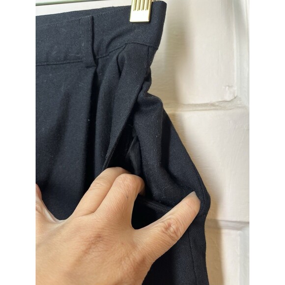 J Crew sz 6 High Rise Italian Merino Wool Black Pleated Front Slacks Dress Pants - Picture 6 of 12